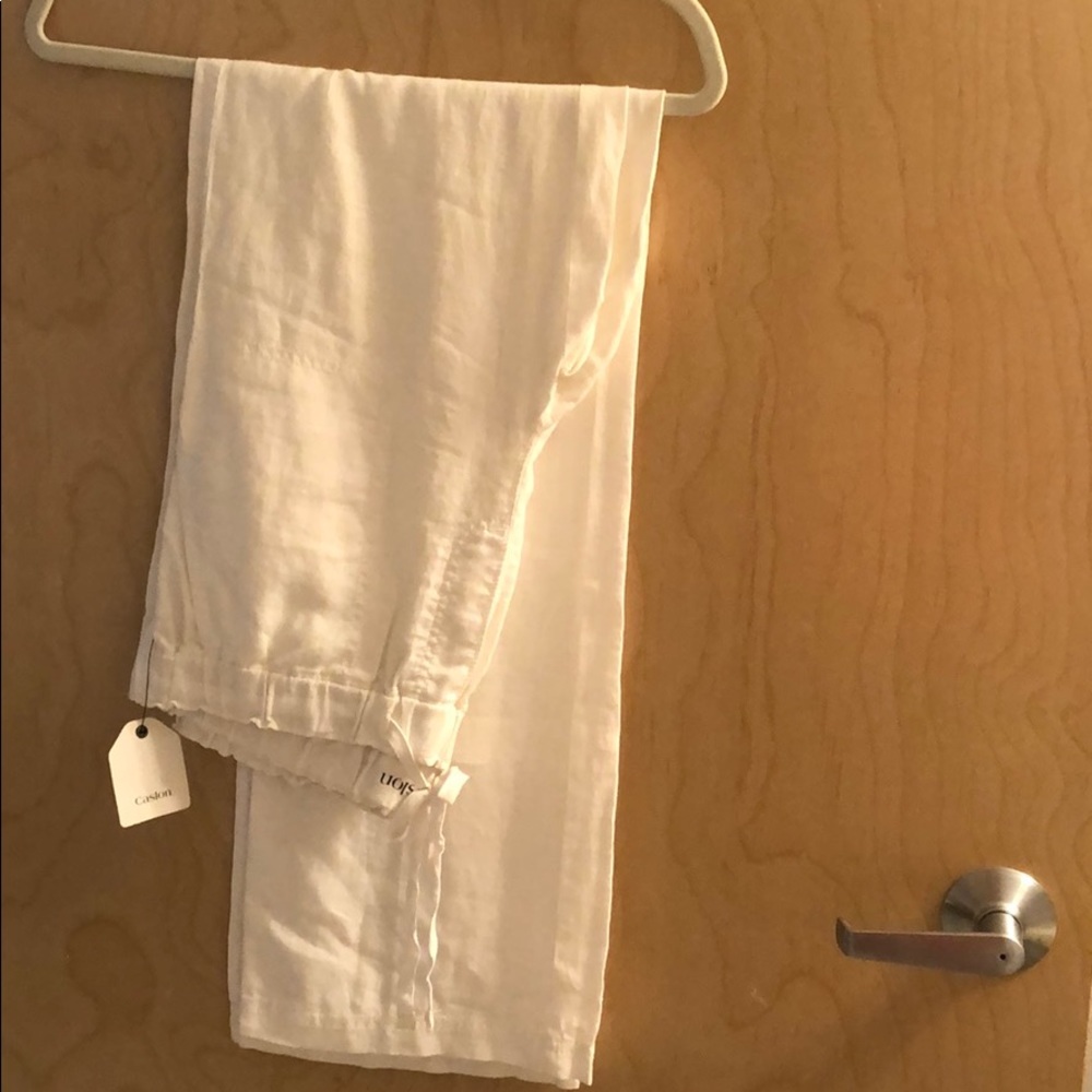 Linen pants white, Caslon nwt